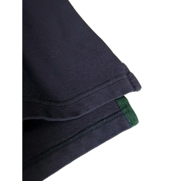 Vintage Siegfried Rugby Shirt Navy Blue Denim Collar Plaid Trim 90s Large XL - Picture 11 of 14